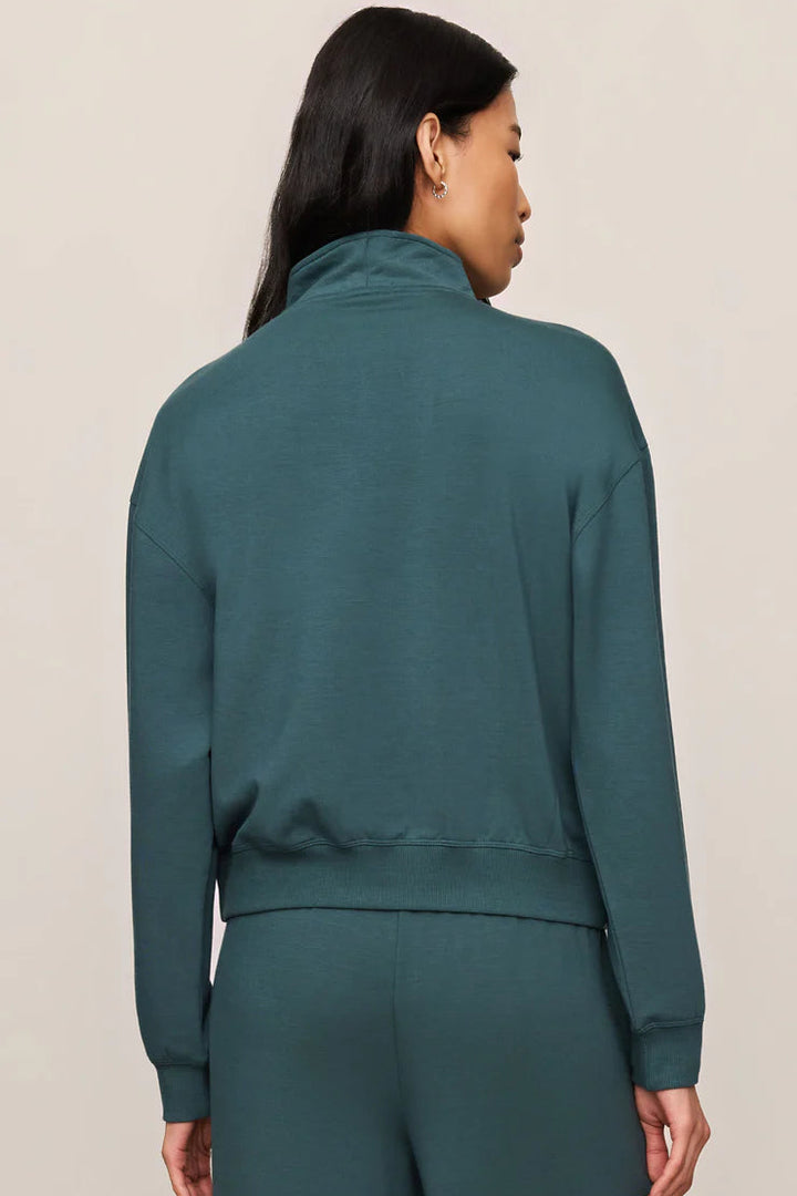 Gate Check Quarter Zip Sweatshirt in Emerald Cove