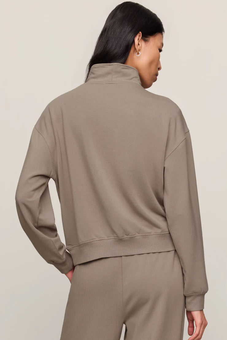 Gate Check Quarter Zip Sweatshirt in Wild Mushroom