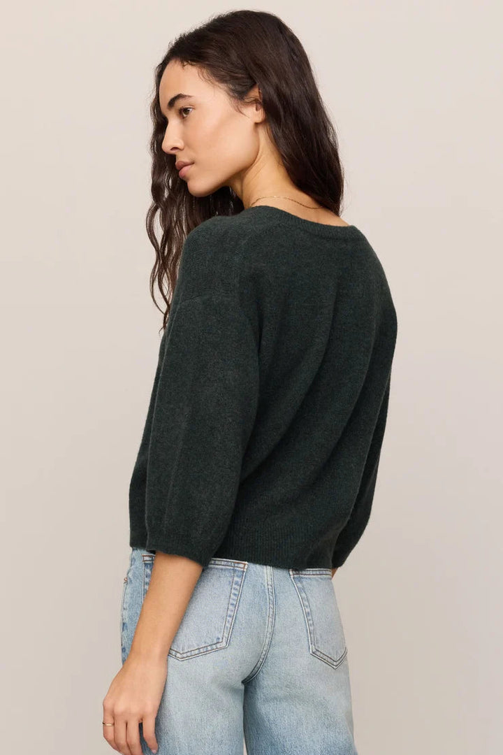 Valor Elbow Sleeve Cardigan in Emerald Cove