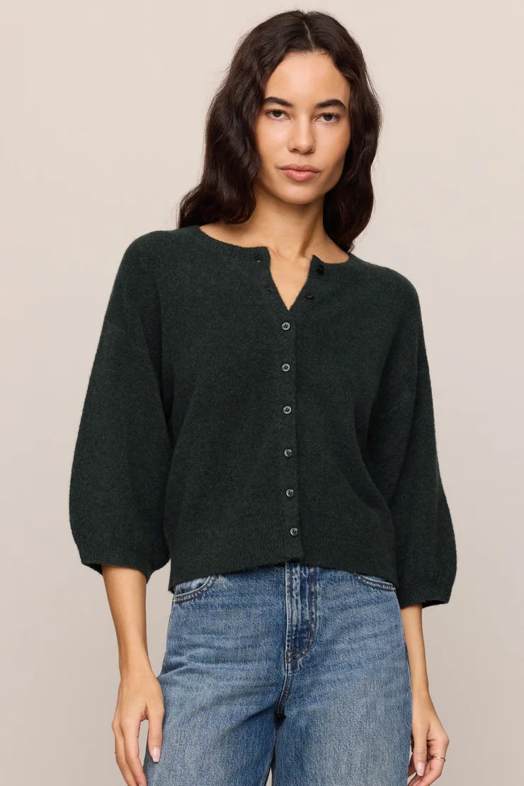 Valor Elbow Sleeve Cardigan in Emerald Cove