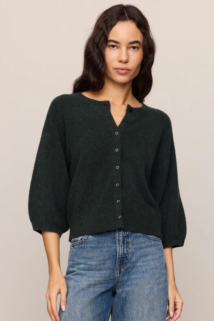 Valor Elbow Sleeve Cardigan in Emerald Cove