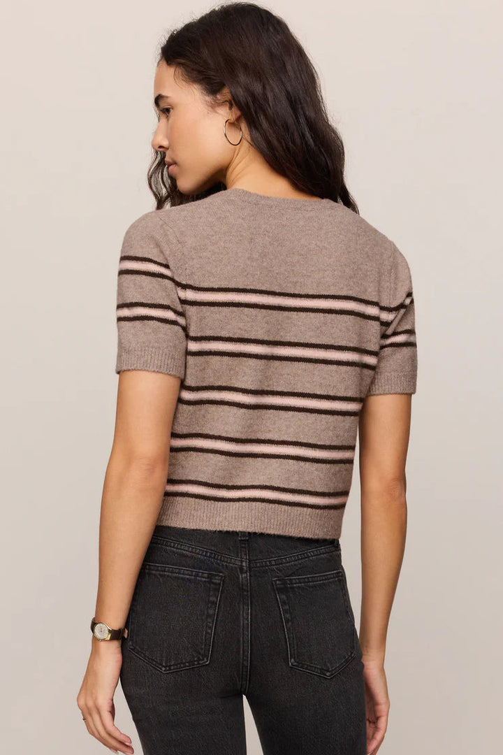 Gatewood Short Sleeve Sweater in Heather Ash