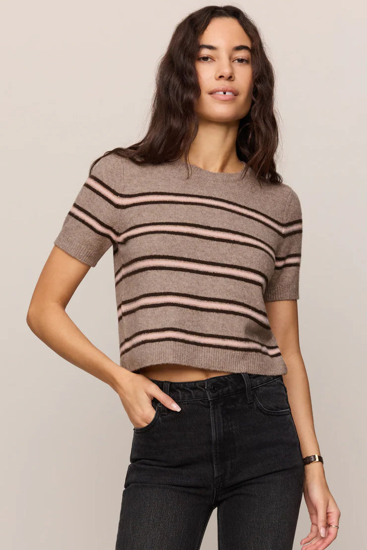 Gatewood Short Sleeve Sweater in Heather Ash