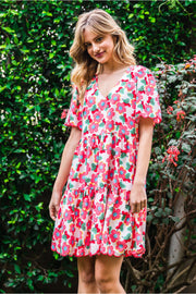 Printed tied backless dress