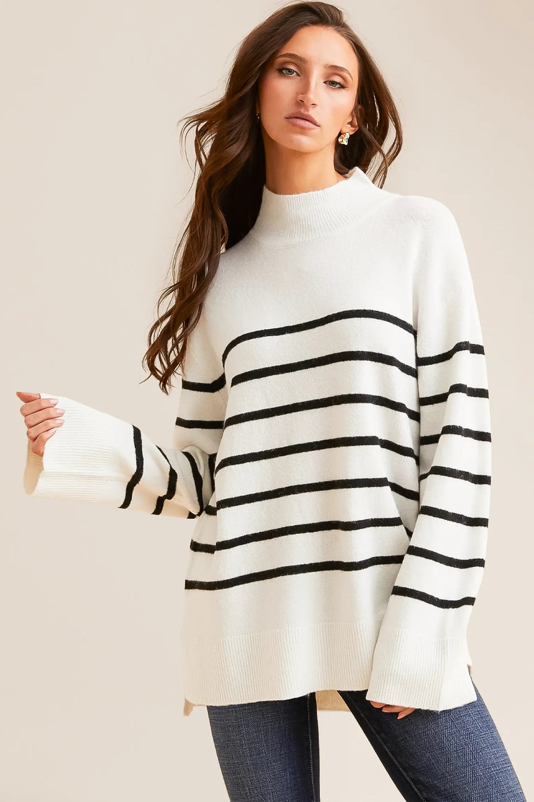 Black and White Striped Sweater