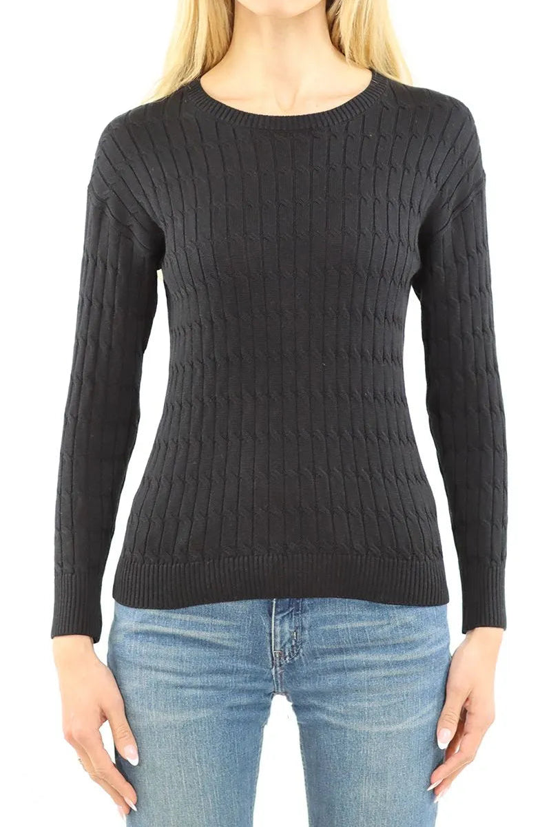 Cable Knit Sweater in Black