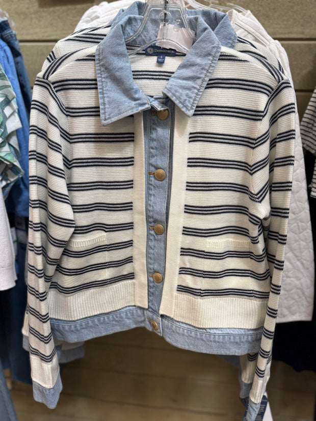 Long Sleeve mixed media jacket