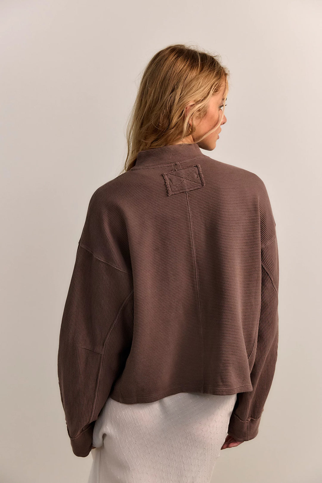 Celeste Zip Front Pullover in Mochachinno