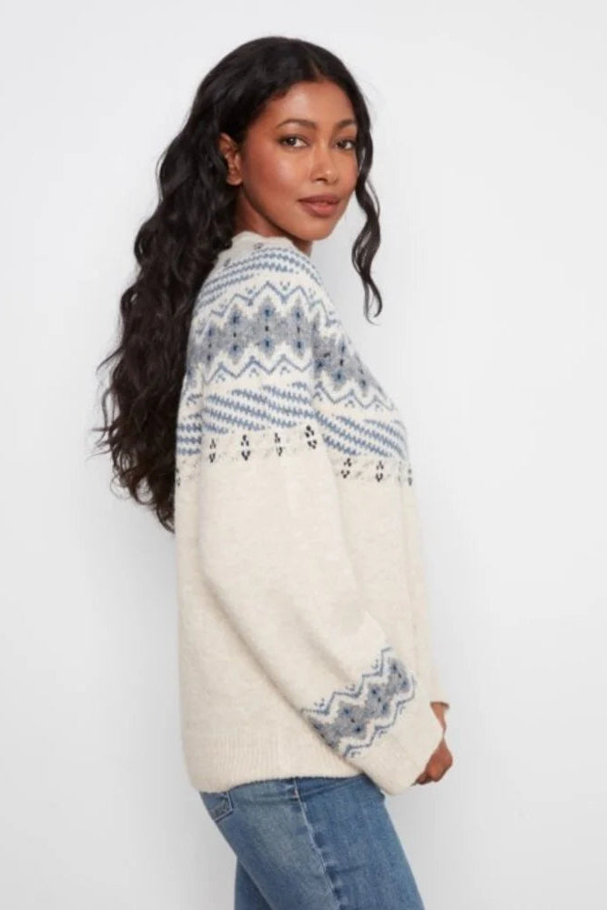 Raglan Sleeve Fair Isle Inspired Sweater