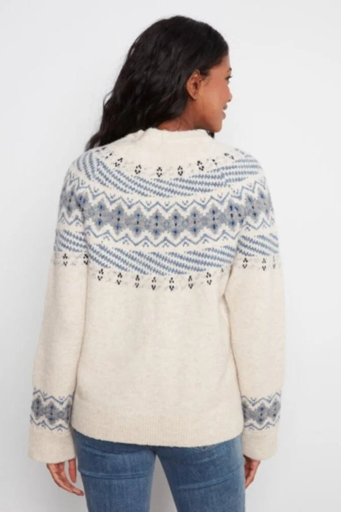 Raglan Sleeve Fair Isle Inspired Sweater