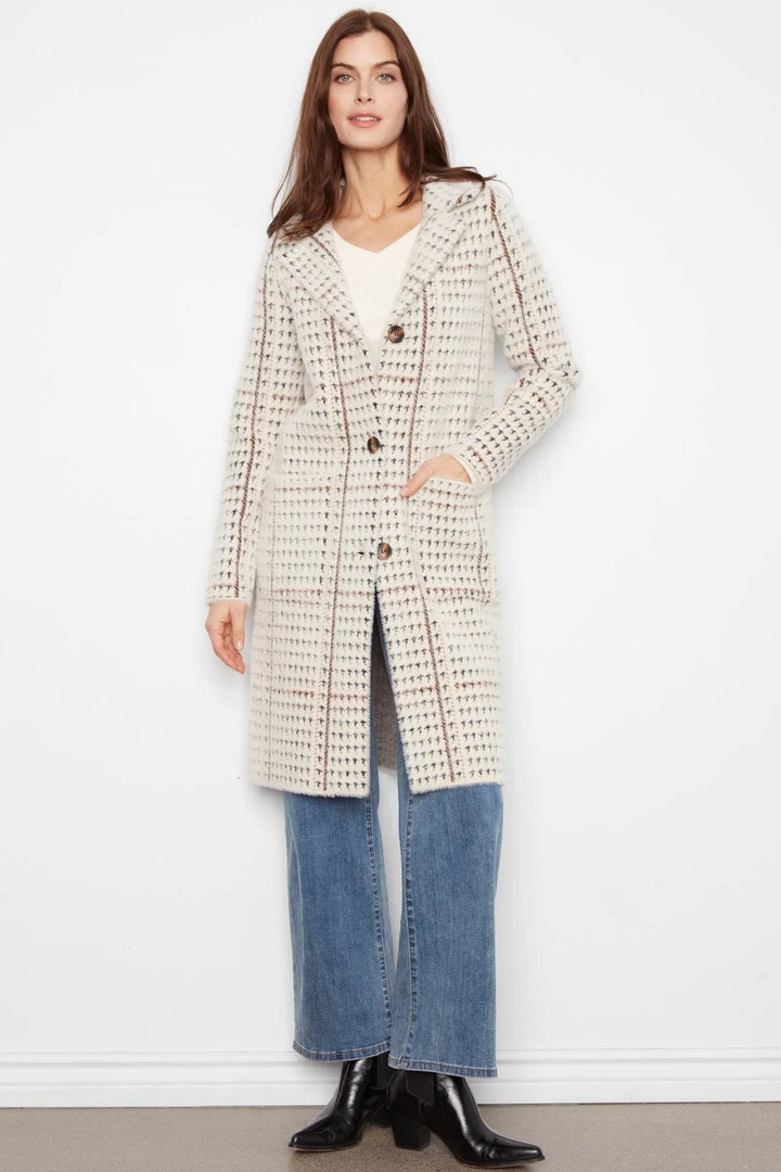 Long Plaid Coatigan