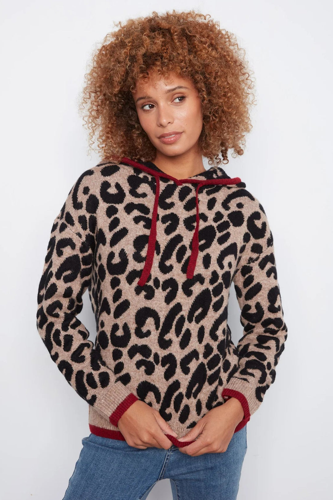 Hooded Animal Print Sweater