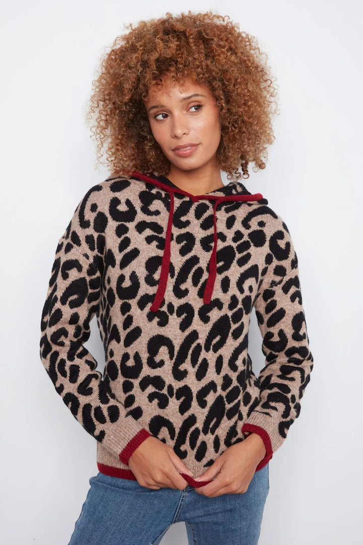 Hooded Animal Print Sweater