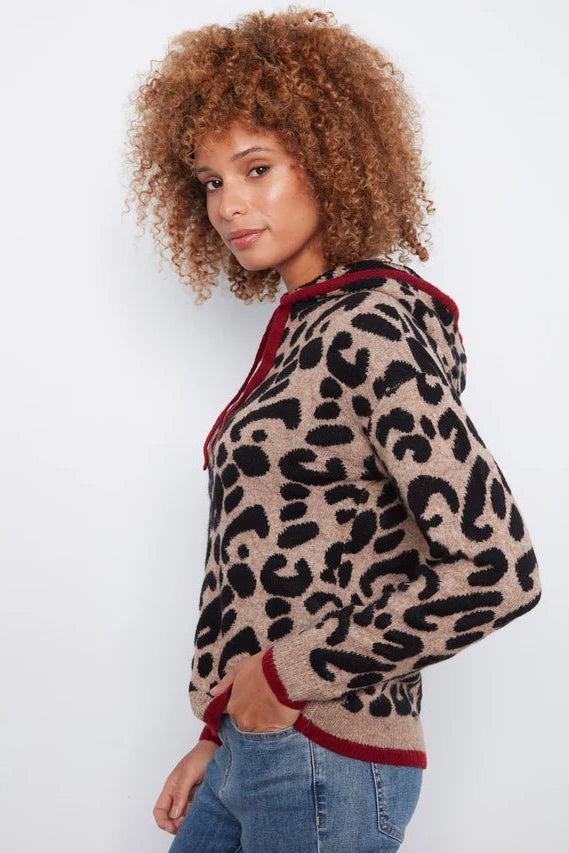 Hooded Animal Print Sweater