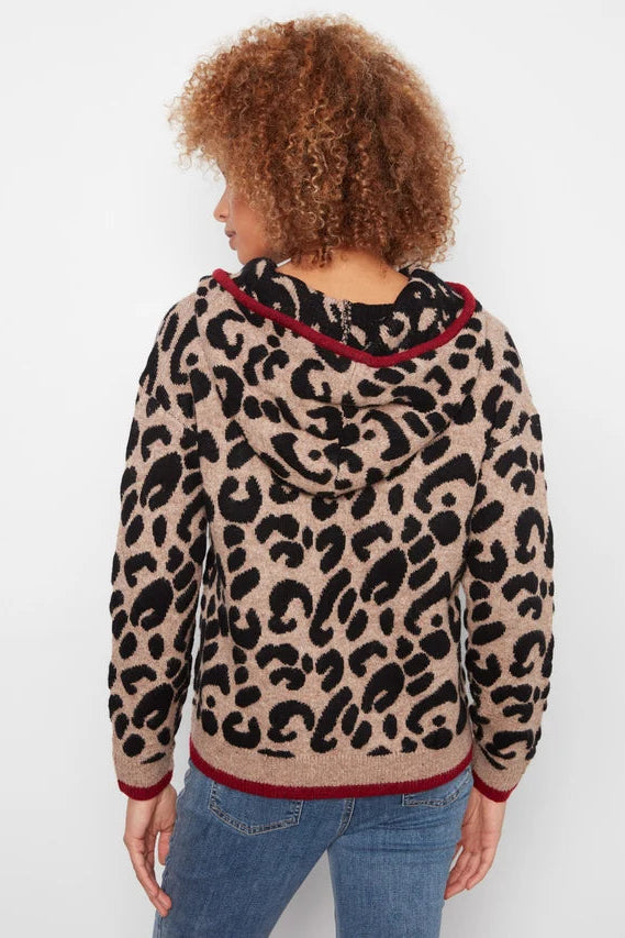 Hooded Animal Print Sweater