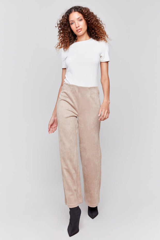 Pull-On Faux Suede Flare Pant