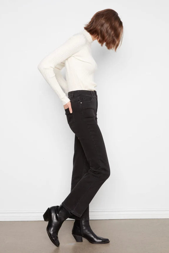 Straight Leg Twill Pant in Charcoal