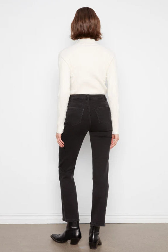 Straight Leg Twill Pant in Charcoal