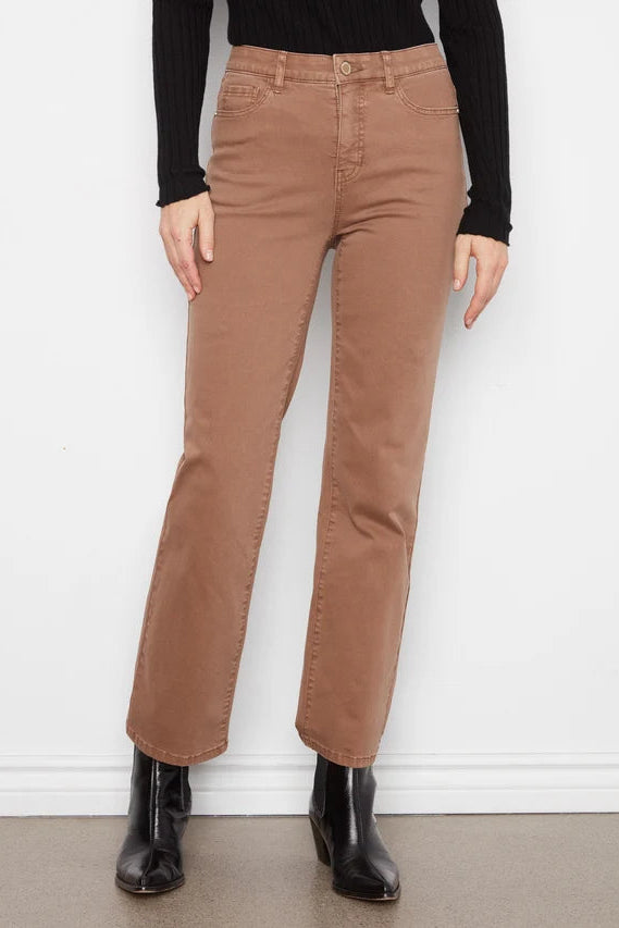 Straight Leg Twill Pant in Truffle