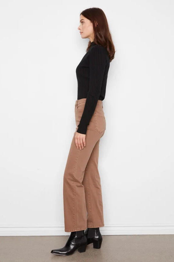 Straight Leg Twill Pant in Truffle