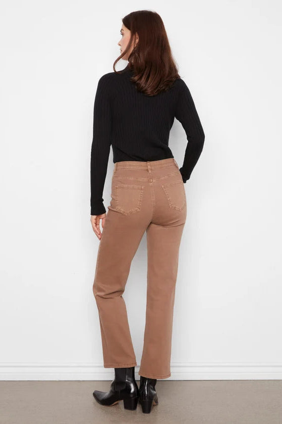 Straight Leg Twill Pant in Truffle