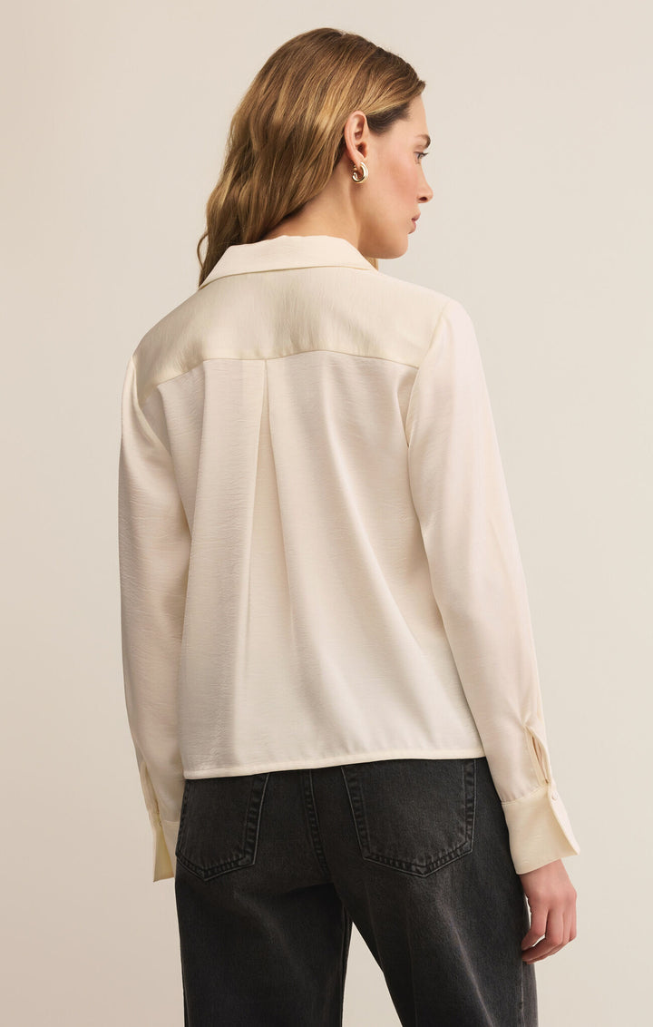 Ana Satin Top in Cloud