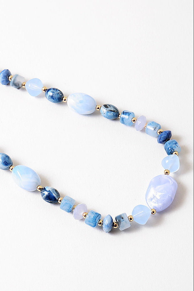 Blue Mix Resin Necklace