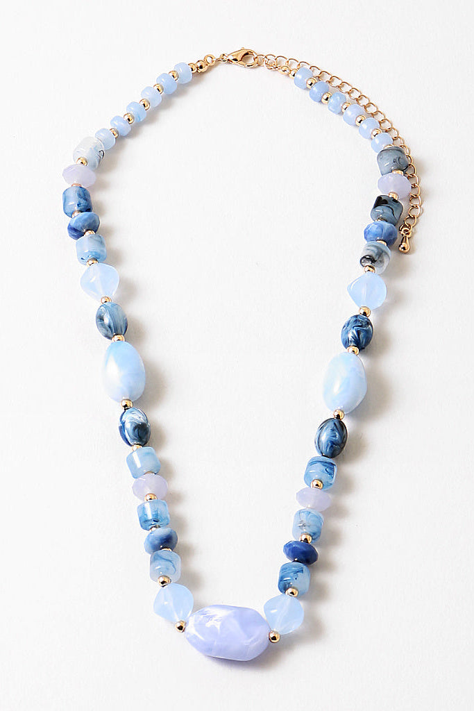 Blue Mix Resin Necklace