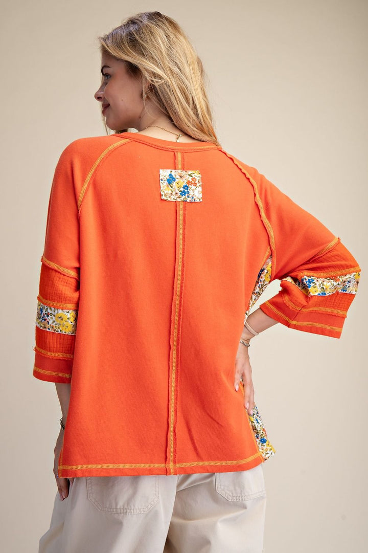 Half Sleeve Patchwork Top