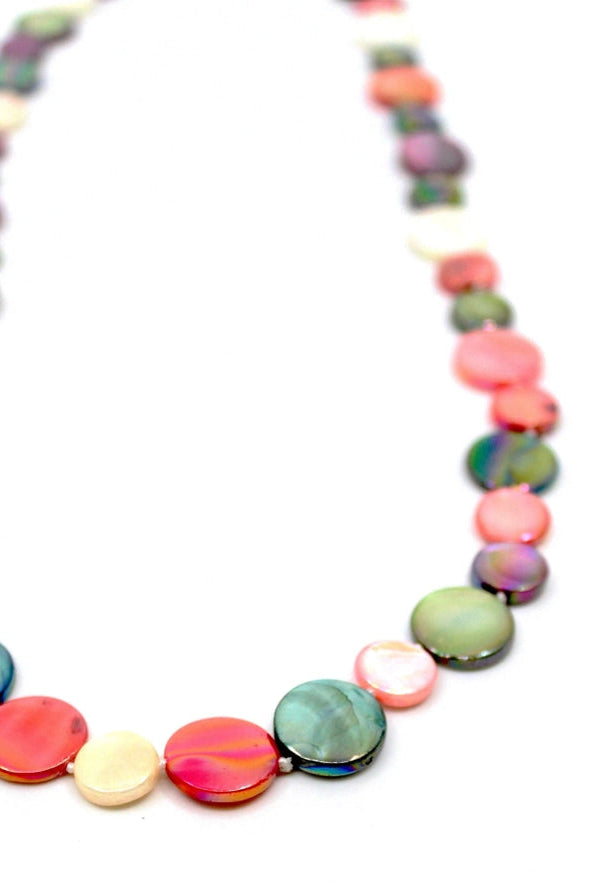 Single Strand Mother of Pearl Necklace in Summer Garden