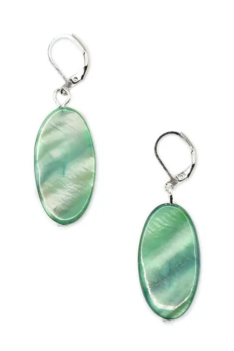 Oval Drop Earring in Lime
