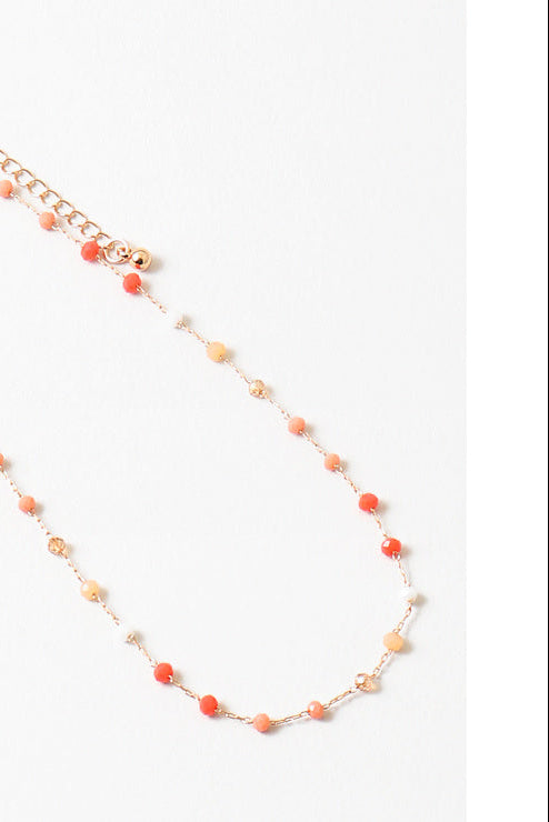 Delicate Coral Beaded Necklace
