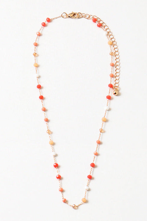 Delicate Coral Beaded Necklace