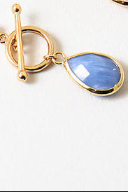 Blue Tear Drop Beaded Necklace