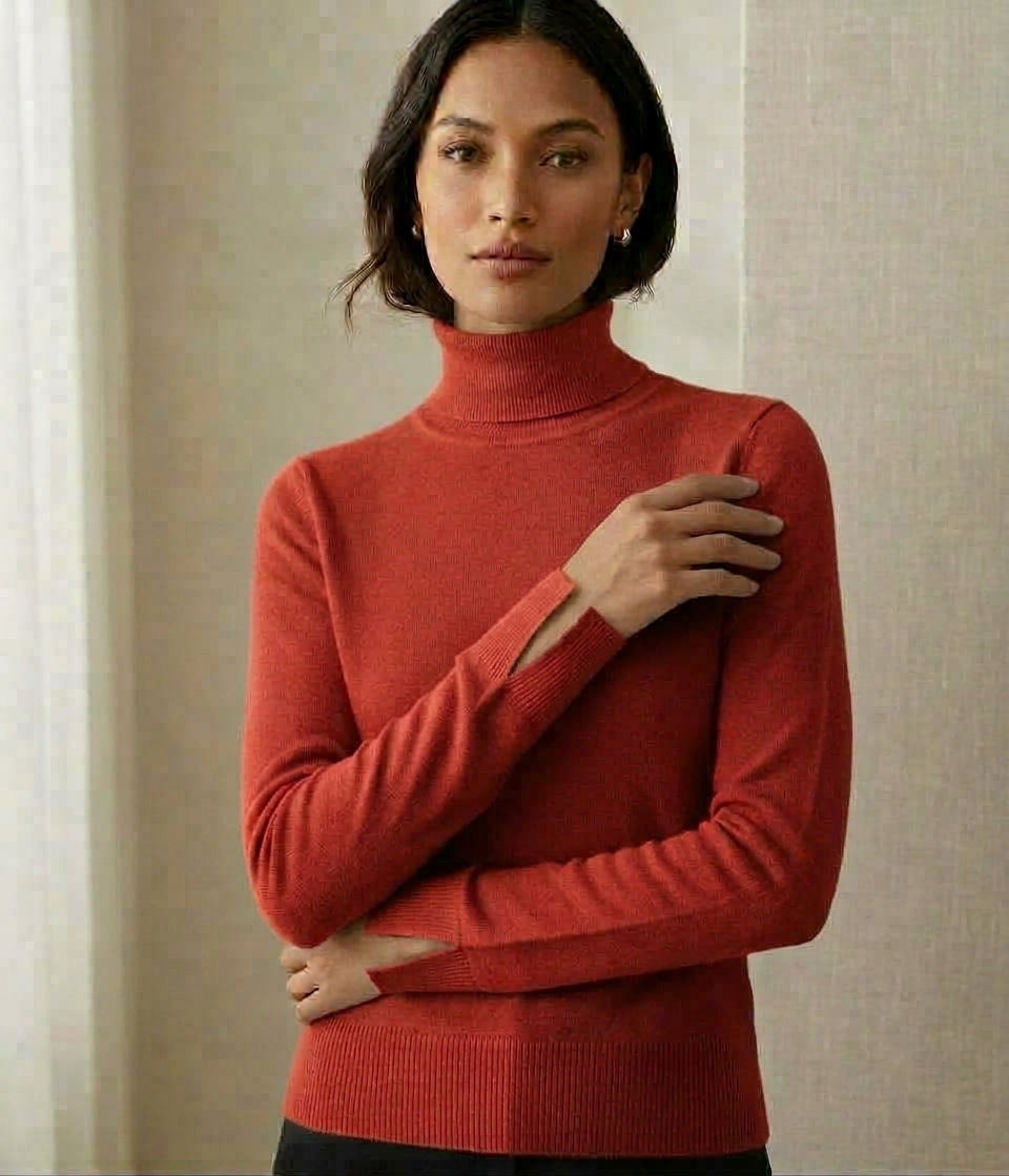 Split Sleeve Turtleneck Knit Top