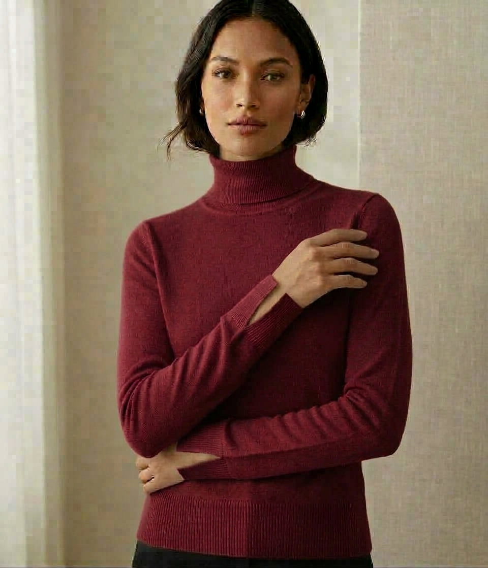 Split Sleeve Turtleneck Knit Top