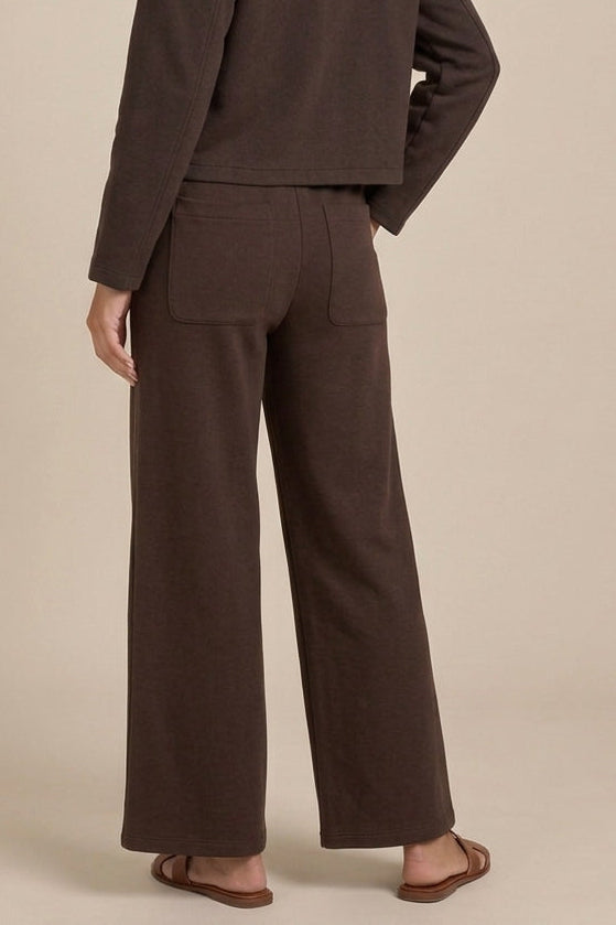 Wide Leg Scuba Pant in Chocolate