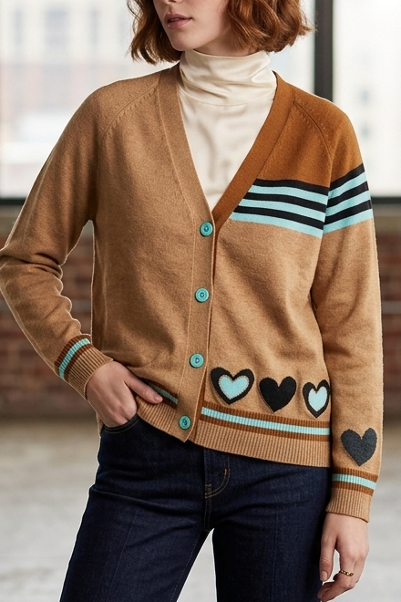 Hearts Button Up Cardigan