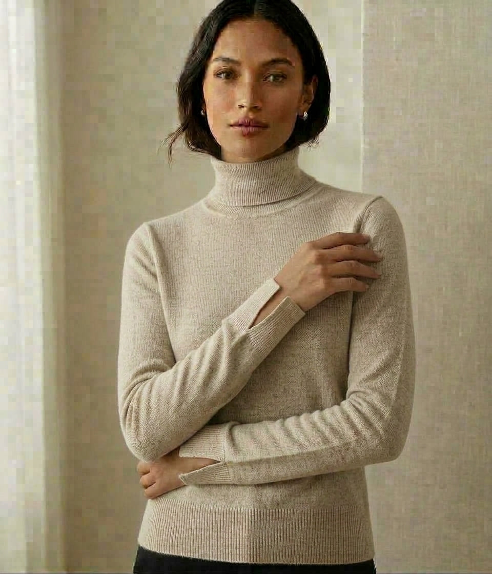 Split Sleeve Turtleneck Knit Top