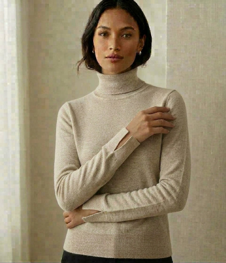 Split Sleeve Turtleneck Knit Top