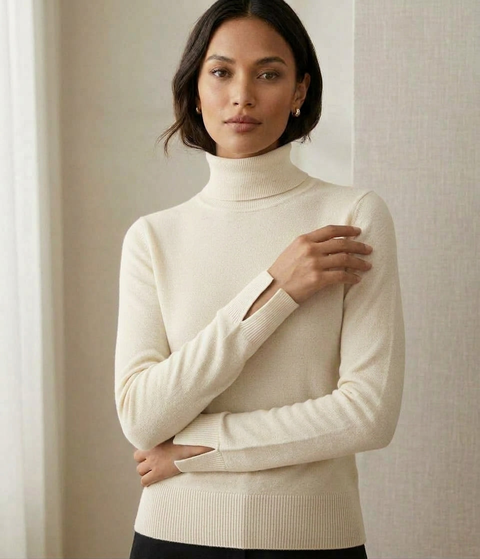 Split Sleeve Turtleneck Knit Top