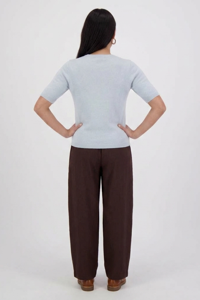 Butterfly Sweater with Short Sleeves in Heather Sky