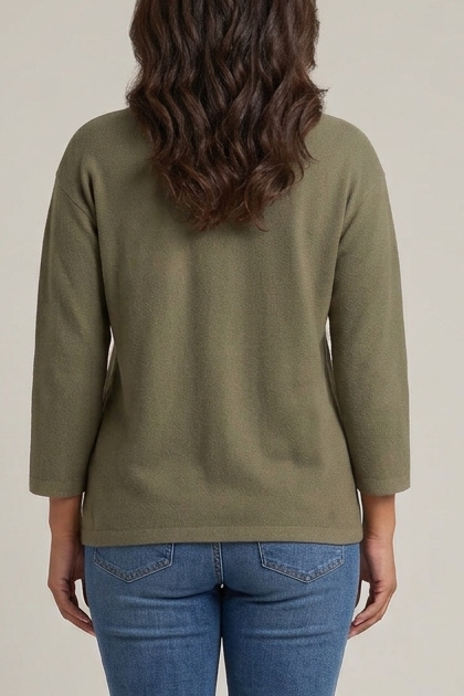 Floral Sweater with Boat Neck in Heather Morel