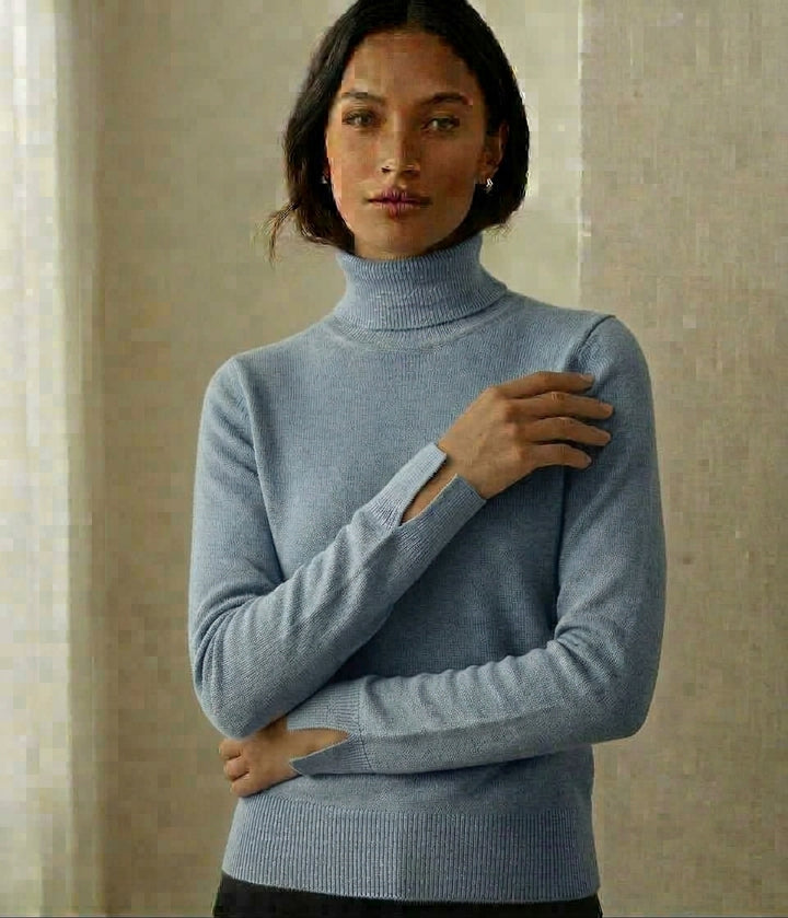 Split Sleeve Turtleneck Knit Top
