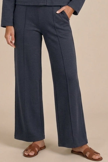 Wide Leg Scuba Pant in Slate