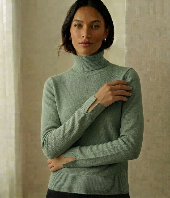 Split Sleeve Turtleneck Knit Top