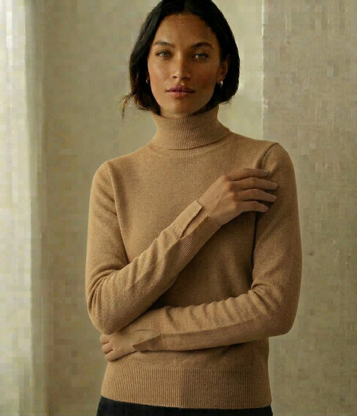 Split Sleeve Turtleneck Knit Top