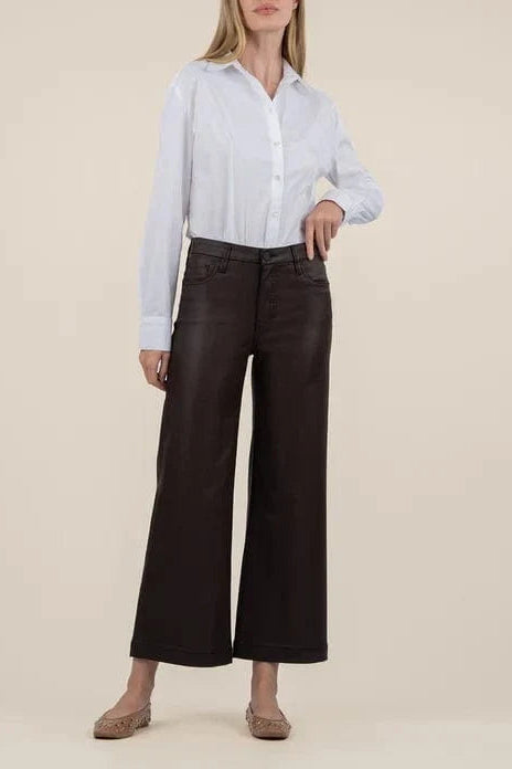 Coated Meg Ankle Pant in Chocolate