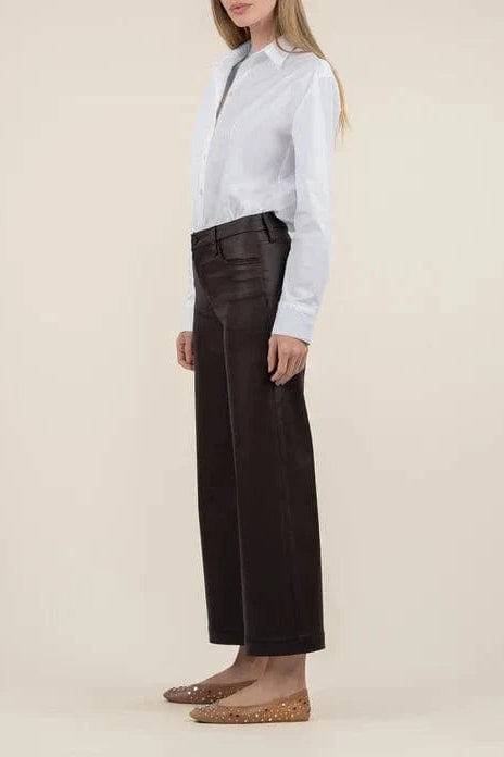 Coated Meg Ankle Pant in Chocolate