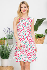 Apple Print A-line Dress